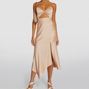 Alice and Olivia gold/metallic size 0 midi dress